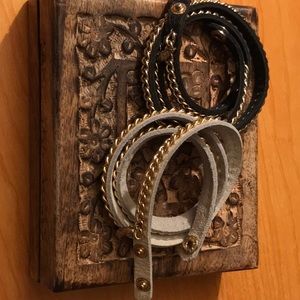 TASHA leather and Chain wrap bracelets (2)